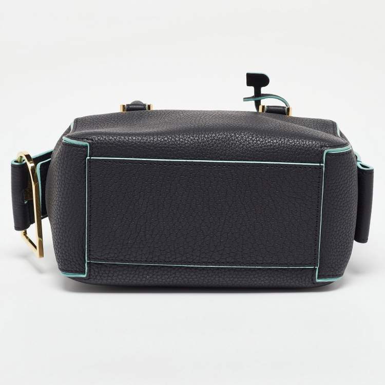 Pre Owned Delvaux Black Leather Mini Cool Box Shoulder Bag