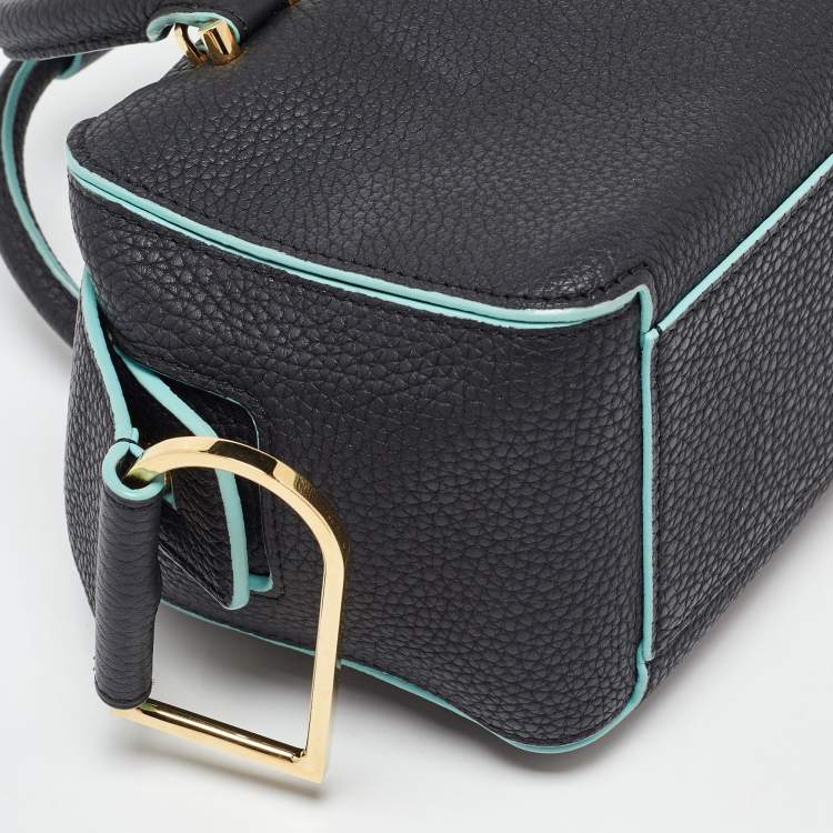 Pre Owned Delvaux Black Leather Mini Cool Box Shoulder Bag