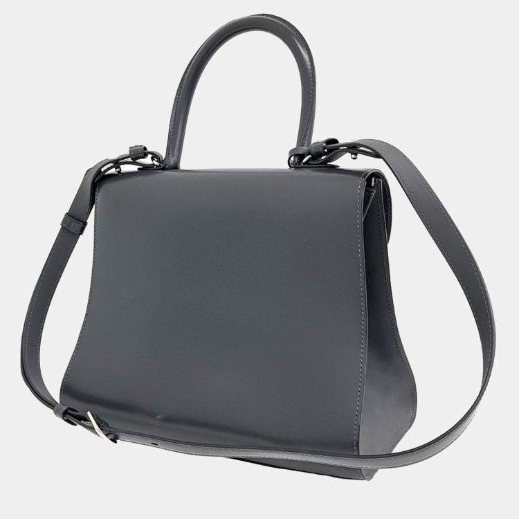 Pre Owned Delvaux Grey Leather Briand MM bag