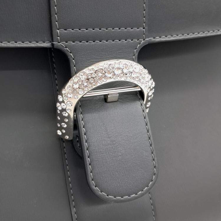 Pre Owned Delvaux Grey Leather Briand MM bag