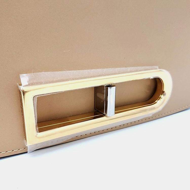 Pre Owned Delvaux Beige Leather Lango Clutch Bag