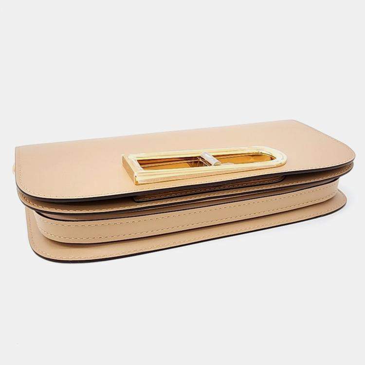 Pre Owned Delvaux Beige Leather Lango Clutch Bag