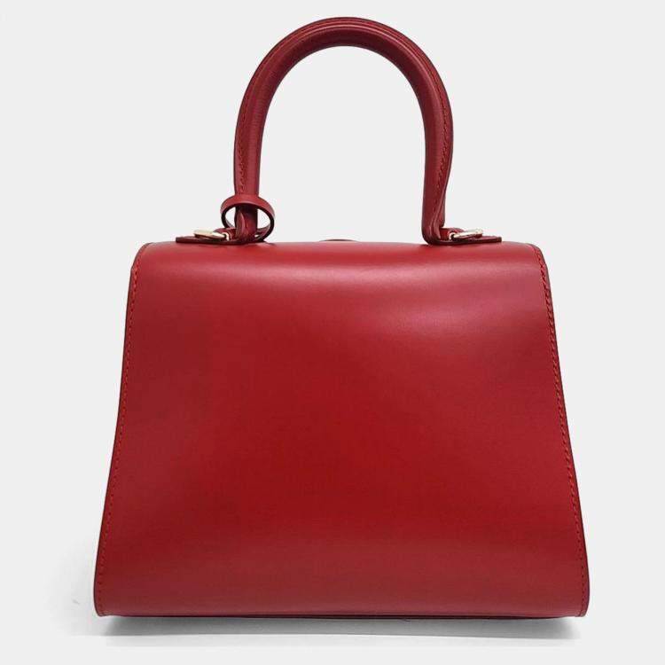 Pre Owned Delvaux Red Calf Leather Briand Mini Box bag