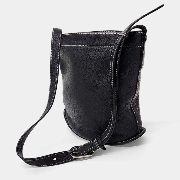 Pre Owned Delvaux Black Leather Pin Shoulder Bag