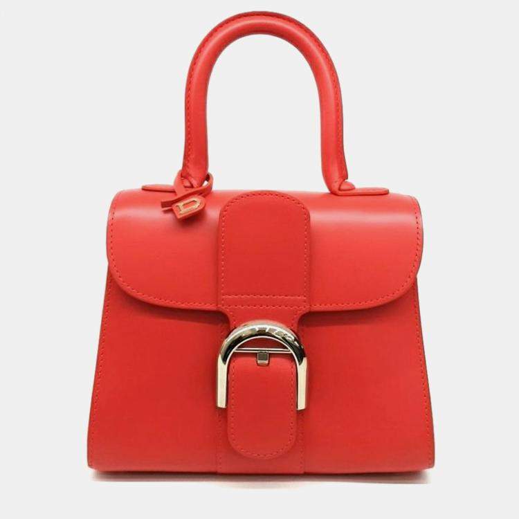 Pre Owned Delvaux Red Leather Briand Mini Box bag