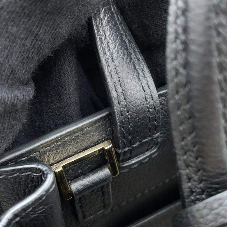 Pre Owned Delvaux Tempe Crash Small Black Calf Leather Bag