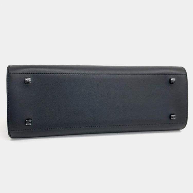 Pre Owned Delvaux Black Leather Tompet GM bag