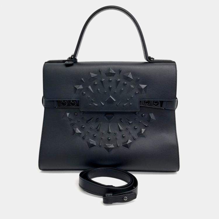 Pre Owned Delvaux Black Leather Tompet GM bag