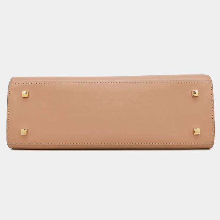 Pre Owned Delvaux Tempe MM Beige Leather Handbag