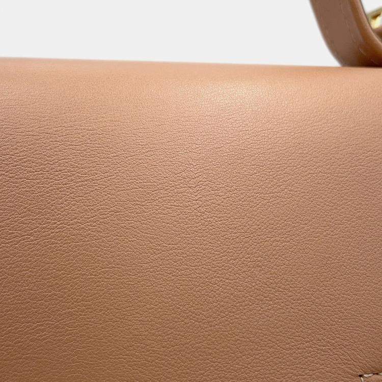 Pre Owned Delvaux Tempe MM Beige Leather Handbag