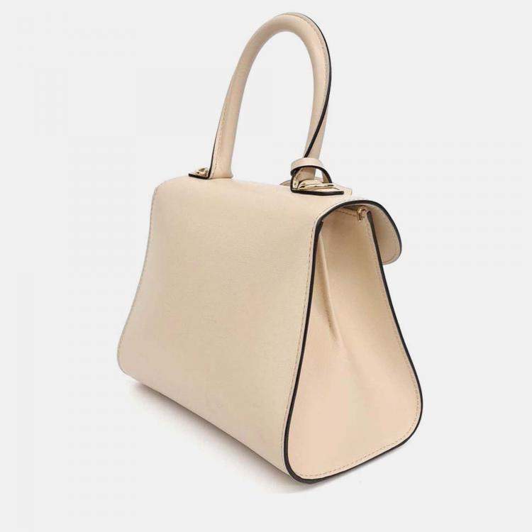 Pre Owned Delvaux Beige Leather Briand Mini Box