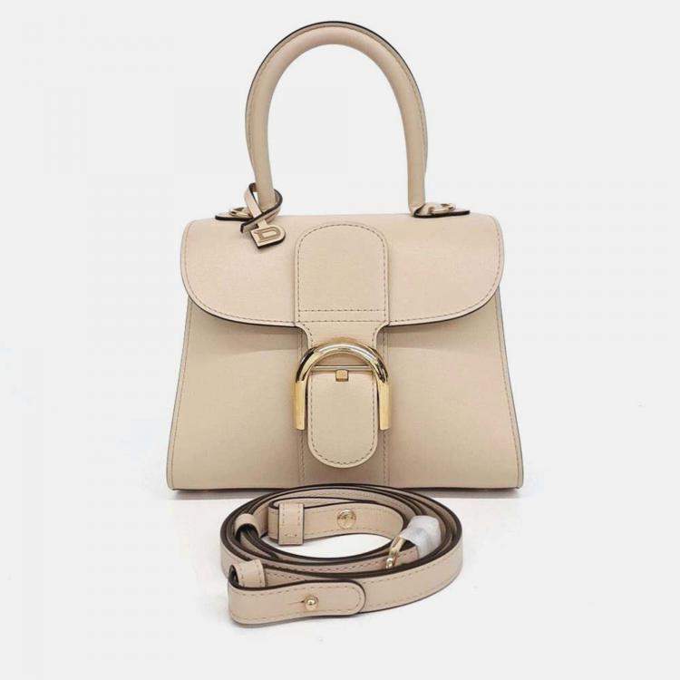 Pre Owned Delvaux Beige Leather Briand Mini Box