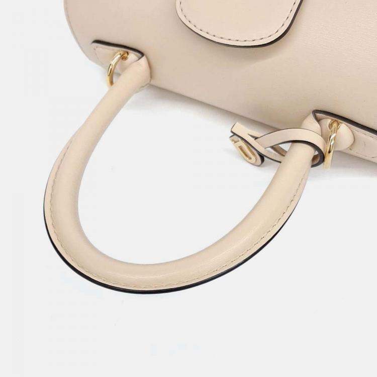 Pre Owned Delvaux Beige Leather Briand Mini Box