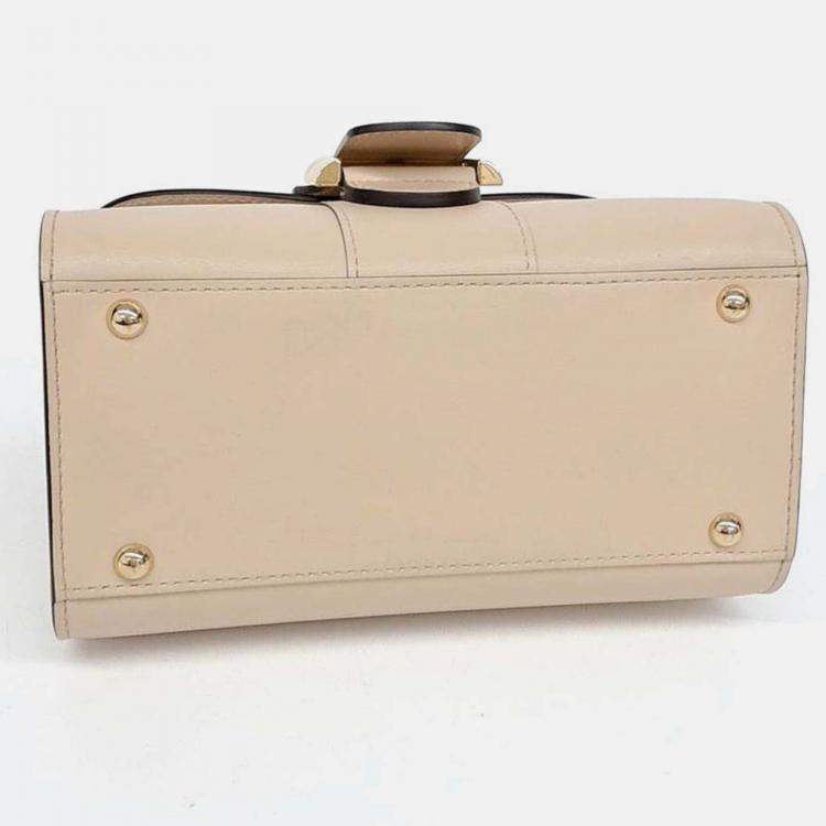 Pre Owned Delvaux Beige Leather Briand Mini Box