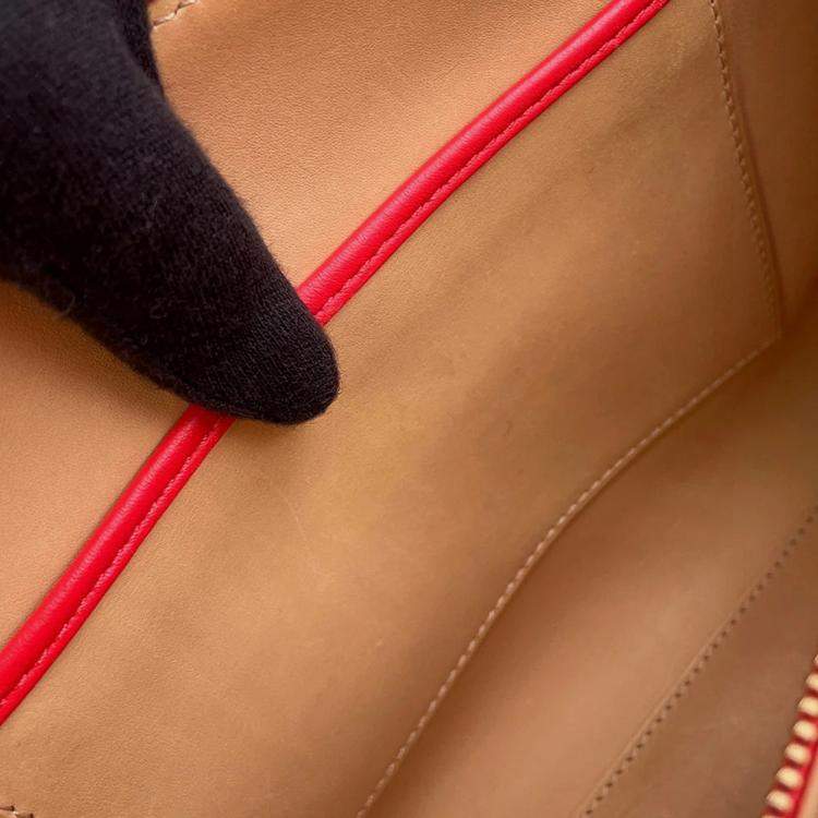 Pre Owned Delvaux Tempate Red Leather Size Mm