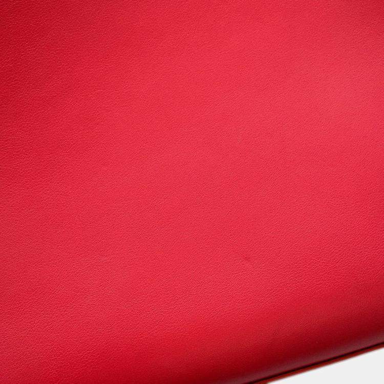 Pre Owned Delvaux Tempate Red Leather Size Mm