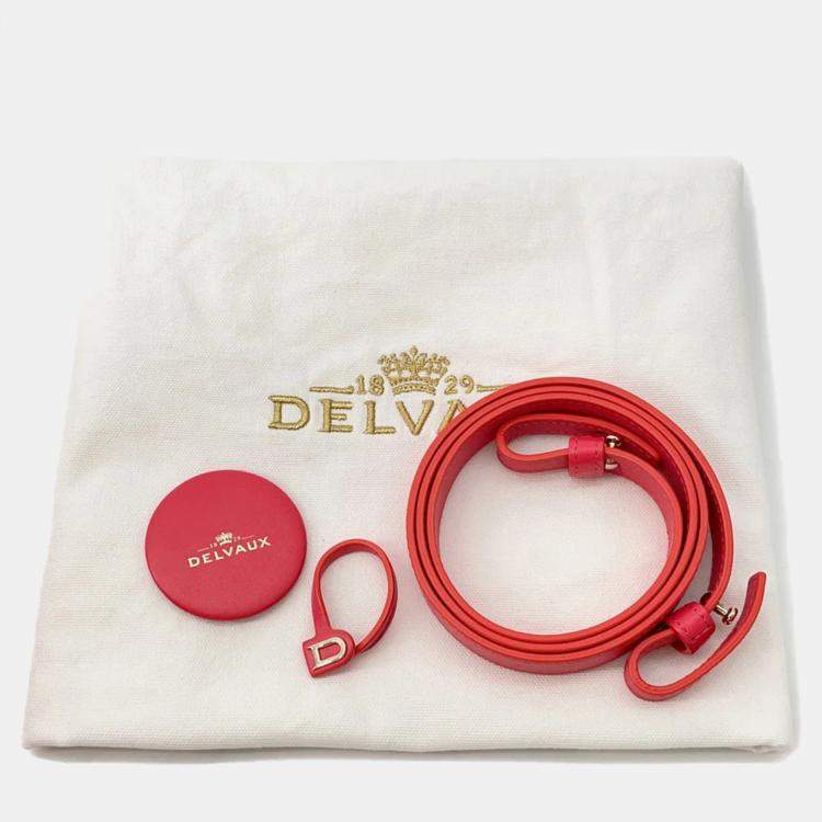 Pre Owned Delvaux Tempate Red Leather Size Mm