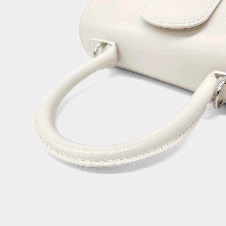Pre Owned Delvaux White Calf Leather Briand Mini Box