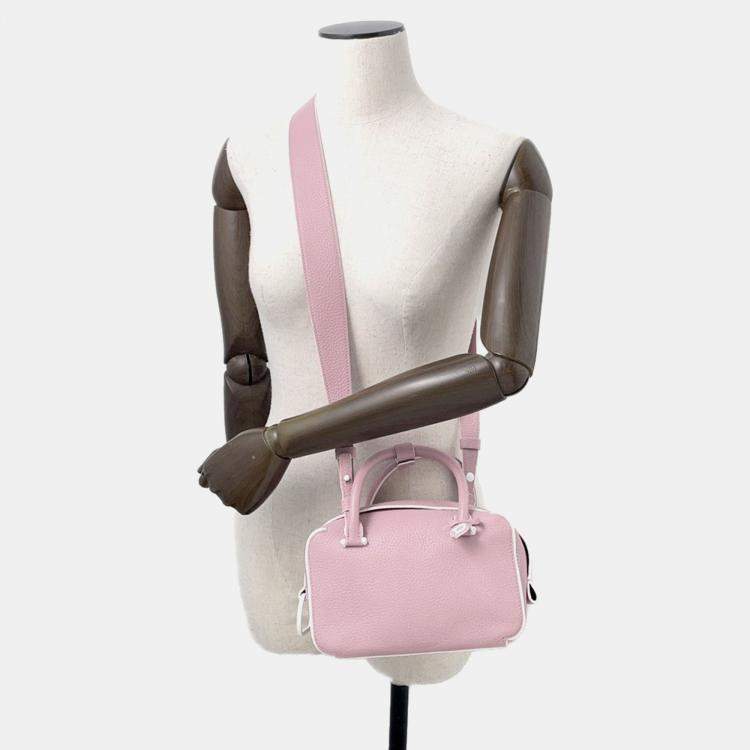 مملوكة مسبقًا Delvaux Cool Box Pink Grained Calf Leather Size Mini