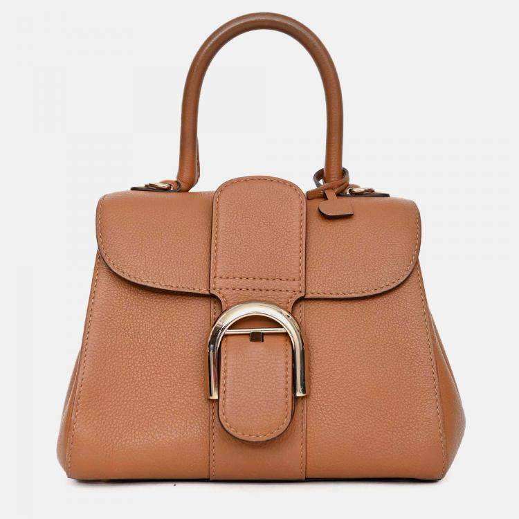 Pre Owned Delvaux Brown Leather Brillant Mini Bag with Strap