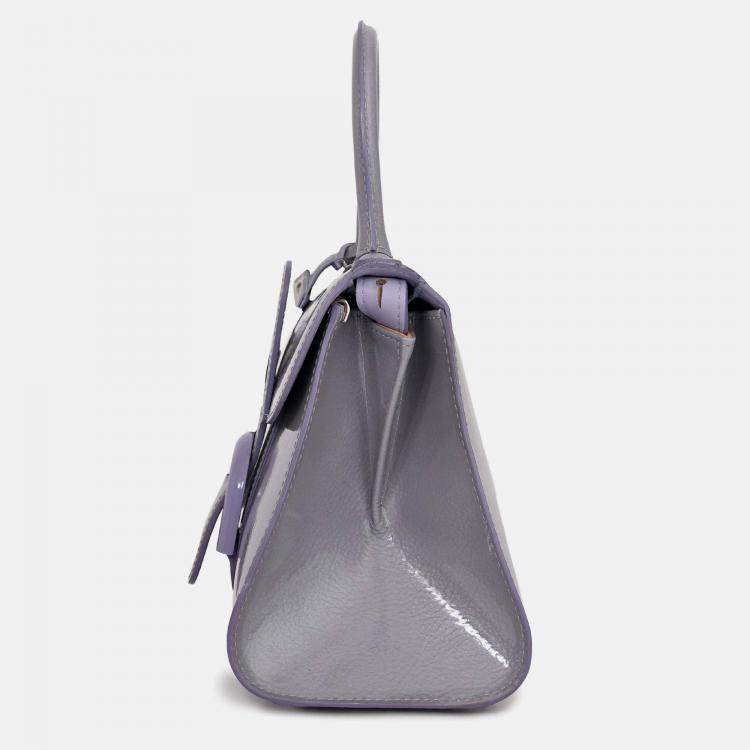 Pre Owned Delvaux Purple Patent Leather Mini Brilliant Bag with Strap
