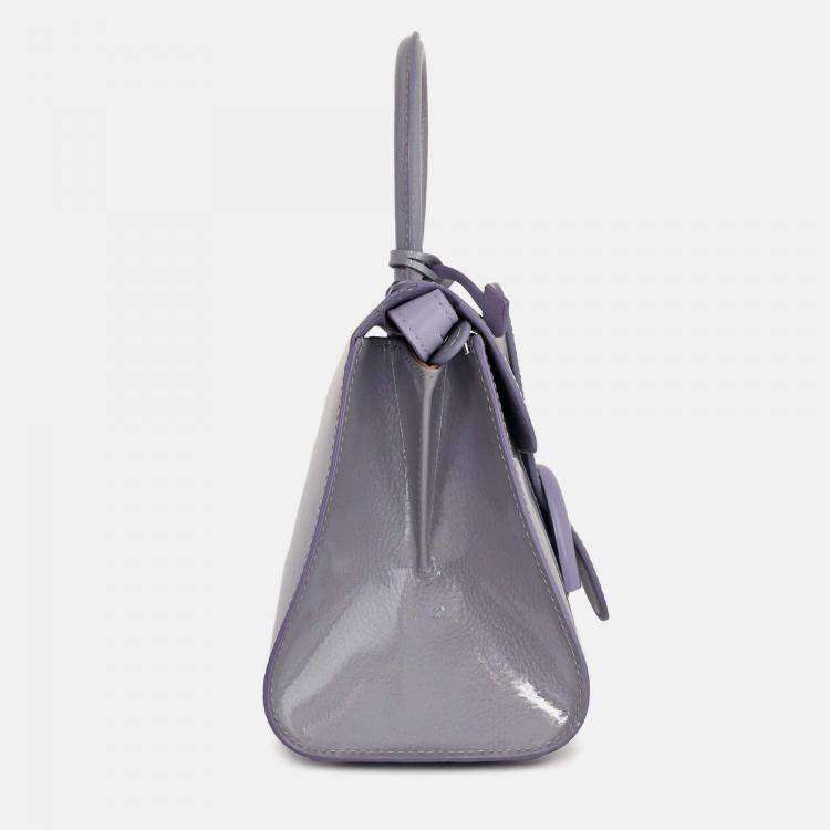 Pre Owned Delvaux Purple Patent Leather Mini Brilliant Bag with Strap