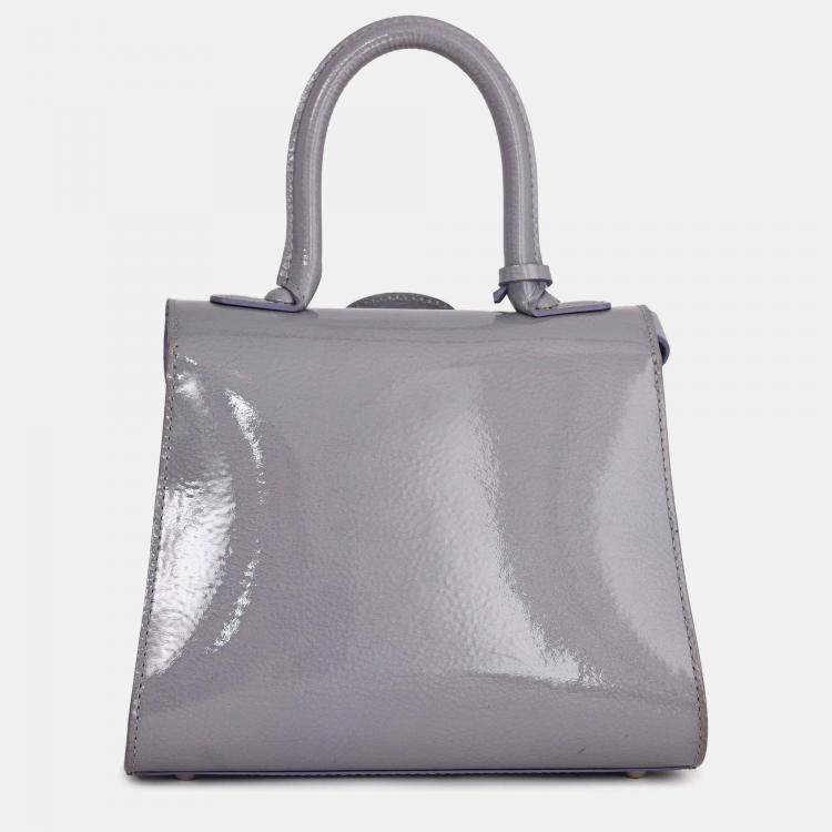 Pre Owned Delvaux Purple Patent Leather Mini Brilliant Bag with Strap