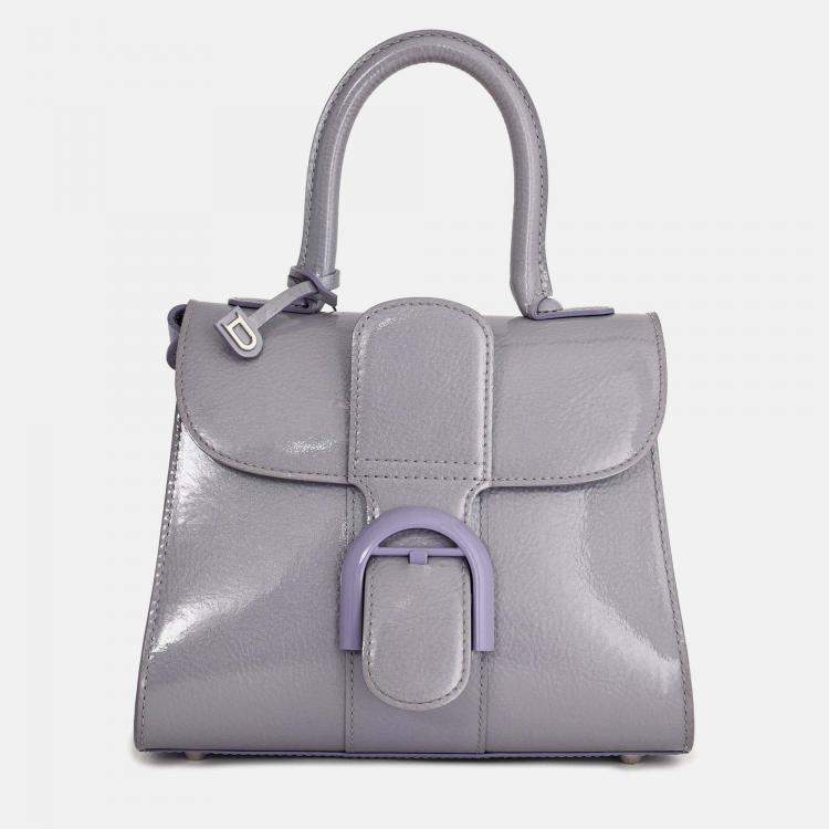 Pre Owned Delvaux Purple Patent Leather Mini Brilliant Bag with Strap