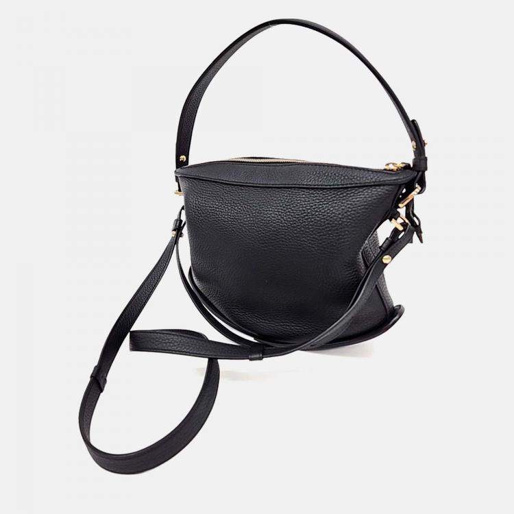 Pre Owned Delvaux Black Leather Pin Swing Tote And Shoulder Bag