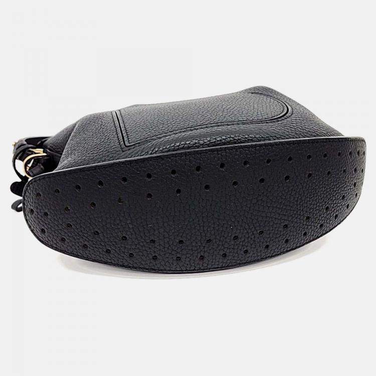 Pre Owned Delvaux Black Leather Pin Swing Tote And Shoulder Bag