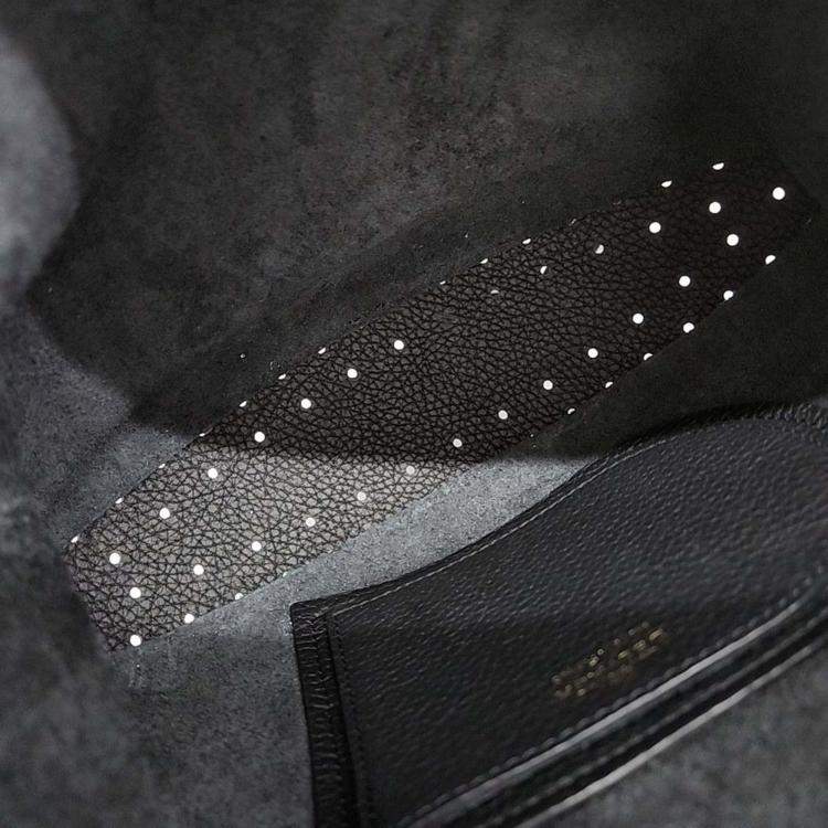 Pre Owned Delvaux Black Leather Pin Swing Tote And Shoulder Bag