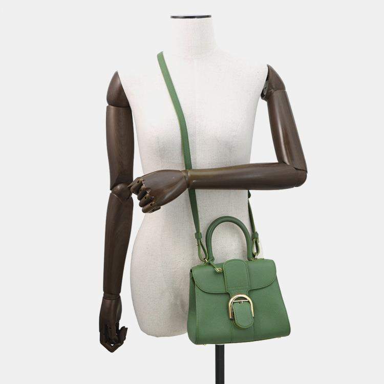 مملوكة مسبقًا Delvaux Brillon 2Way Handbag Green Leather Size Mini