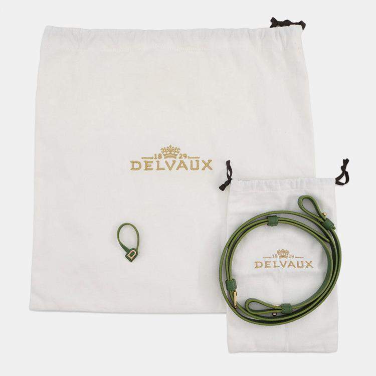 مملوكة مسبقًا Delvaux Brillon 2Way Handbag Green Leather Size Mini