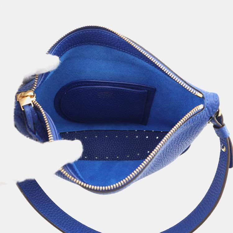 Pre Owned Delvaux Pan Swing 2Way Handbag Blue Leather