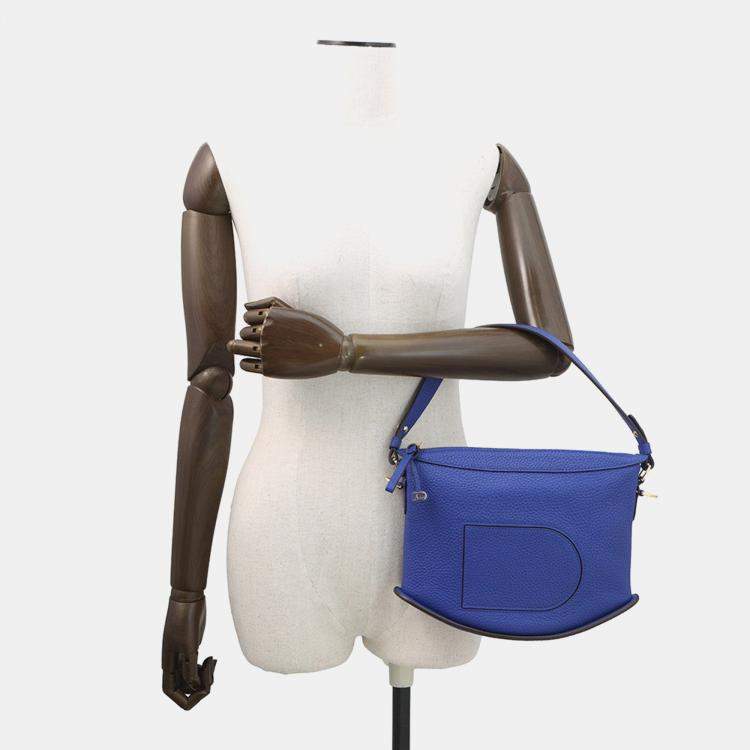 Pre Owned Delvaux Pan Swing 2Way Handbag Blue Leather