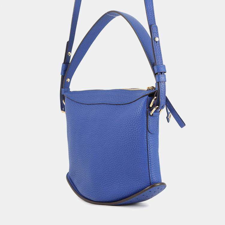 Pre Owned Delvaux Pan Swing 2Way Handbag Blue Leather