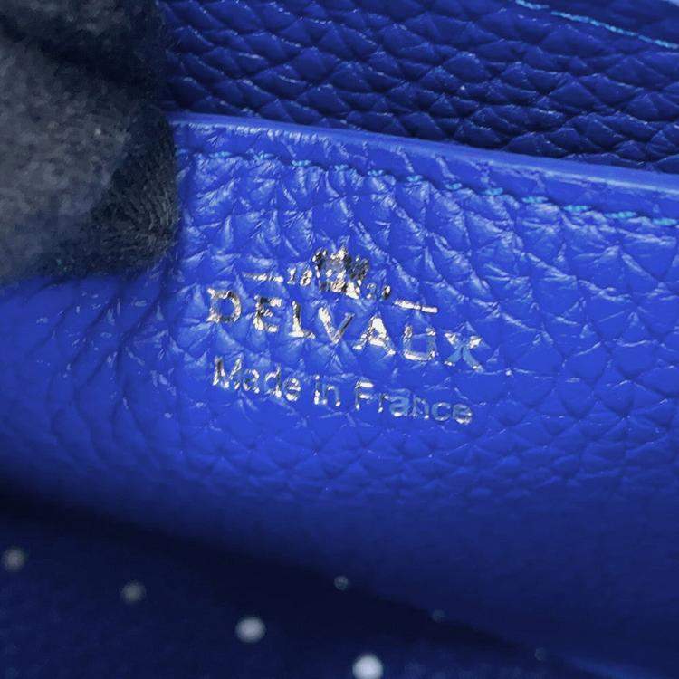 Pre Owned Delvaux Pan Swing 2Way Handbag Blue Leather