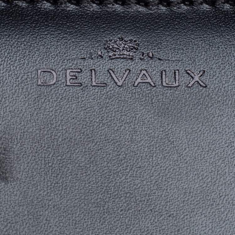 Pre Owned Delvaux Black Leather Mini Le Brillant Top Handle Bag