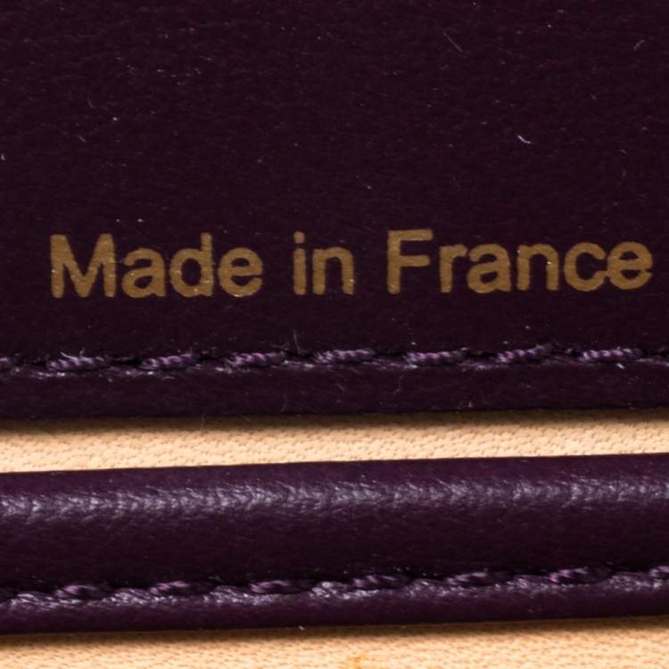 Pre Owned Delvaux Gold/Purple Leather Iron Shield Mini Madame Crossbody Bag 