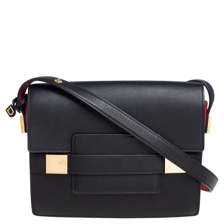 Delvaux Black/Red Leather Madame PM Shoulder Bag Delvaux | The Luxury Closet