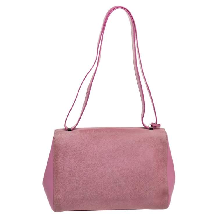 Pre Owned Devlaux Pink Leather Flap Shoulder Bag