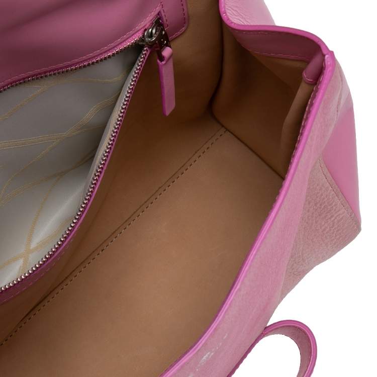 Pre Owned Devlaux Pink Leather Flap Shoulder Bag