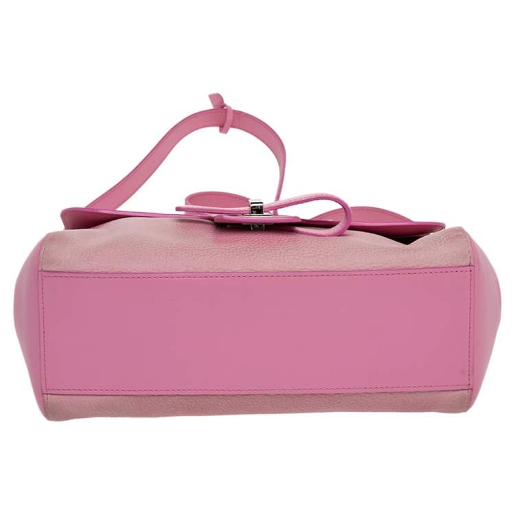 Pre Owned Devlaux Pink Leather Flap Shoulder Bag