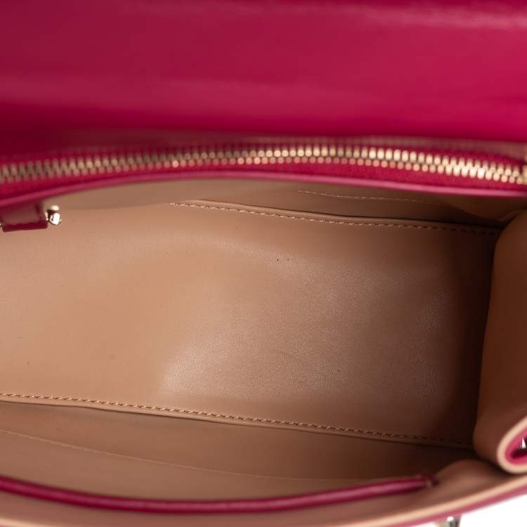 Pre Owned Delvaux Burgundy Leather Tempete MM Top Handle Bag                  
