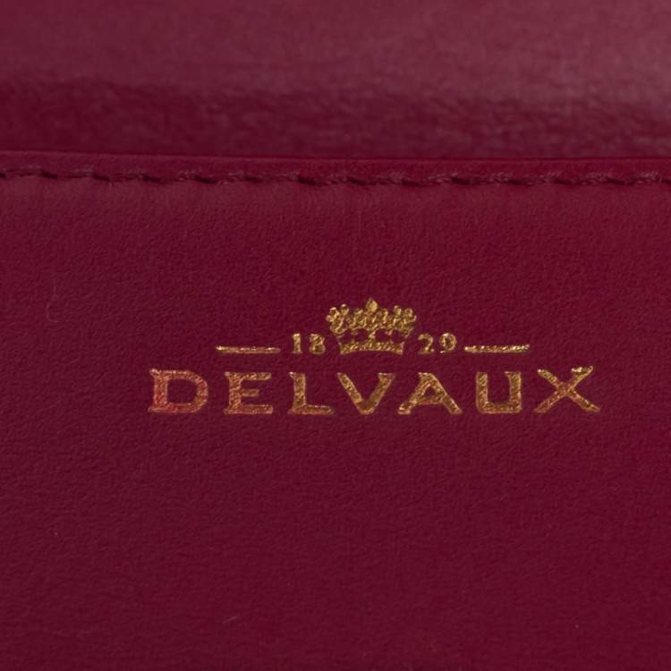 Pre Owned Delvaux Burgundy Leather Tempete MM Top Handle Bag                  