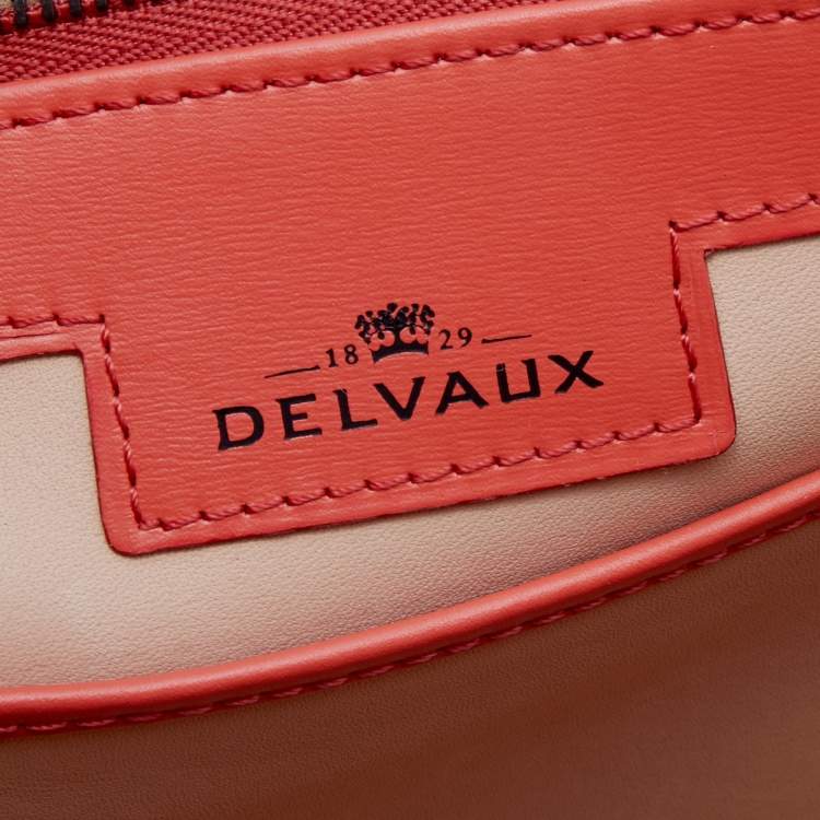 Pre Owned Delvaux Peach Ombre Python MM Le Brillant Top Handle Bag