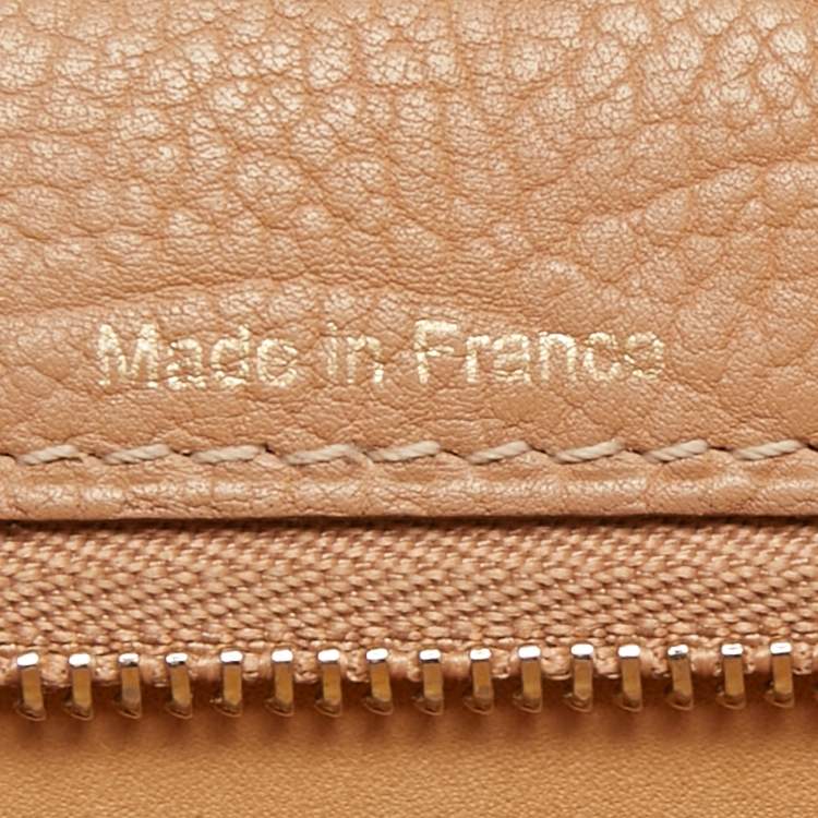 Pre Owned Delvaux Beige Leather Tempete GM Top Handle Bag                  