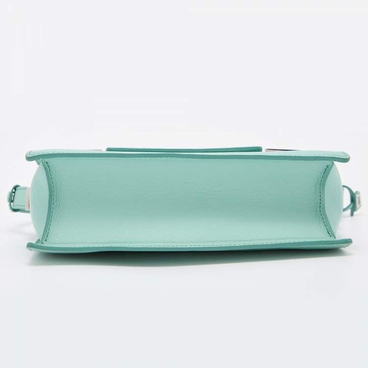 Pre Owned Delvaux Turquoise Leather Madame PM Shoulder Bag 