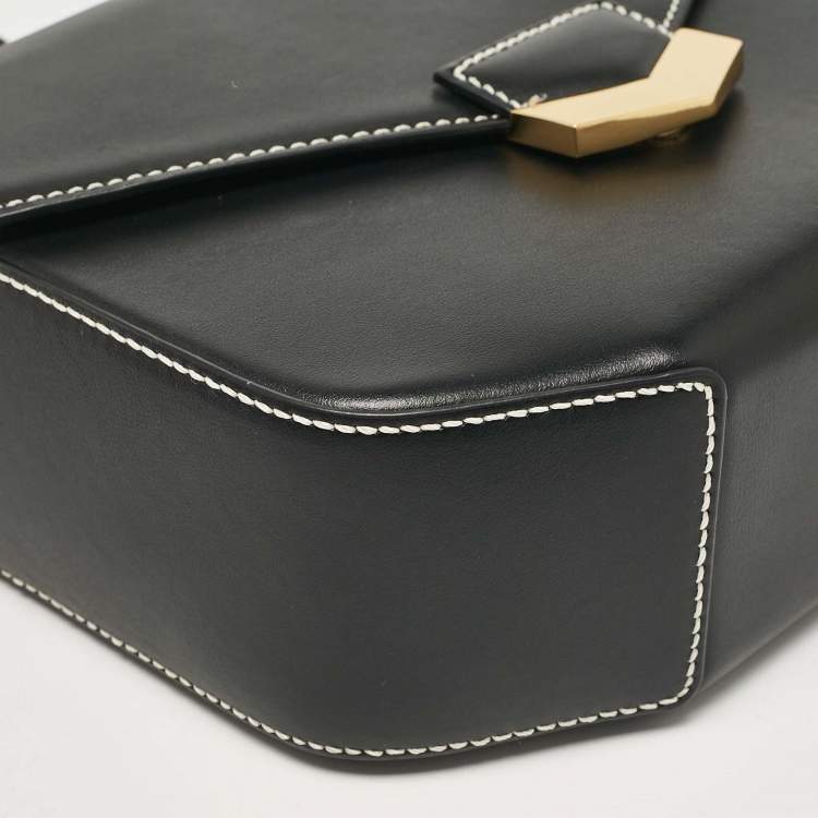 Pre Owned DeMellier Black Leather Flap Crossbody Bag