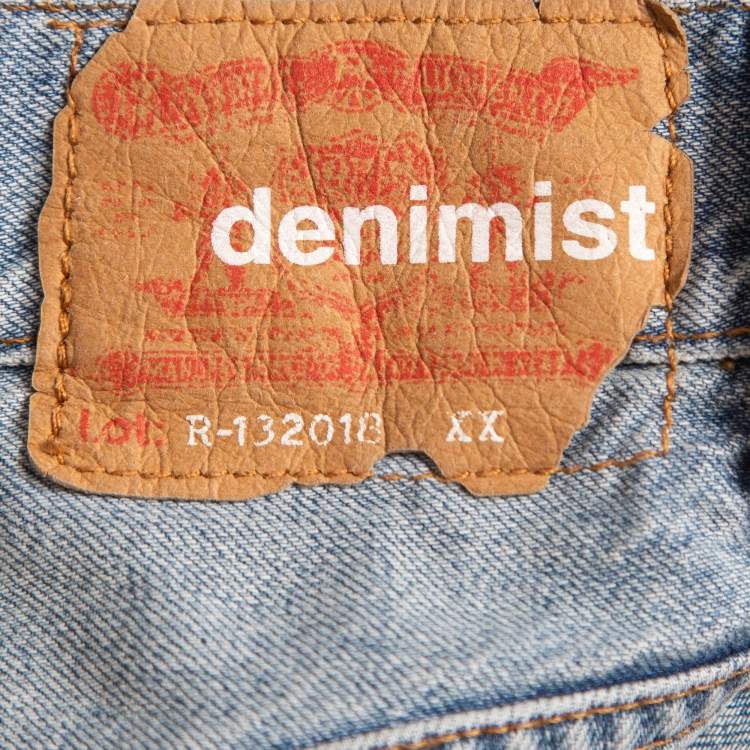 Pre Owned Denimist Blue Distressed Denim Nic High-Rise Shorts S
